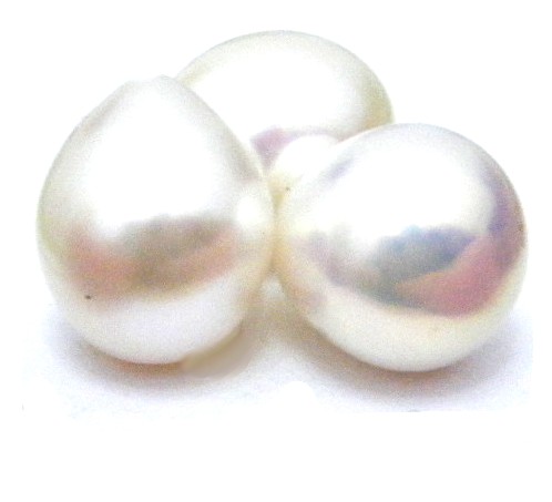 White 9-10mm Half Drilled Drop Single Pearls